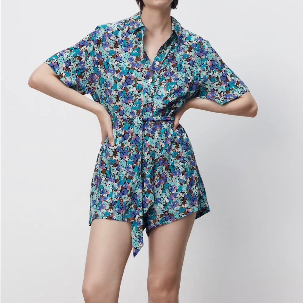 ZARA Floral Jumpsuit